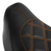 C.C. RIDER Dyna Step Up Seat 2 up Seat Diamond Stitching For Fat Bob FXD/FXDWG Dyna Low Rider, 2006-2017
